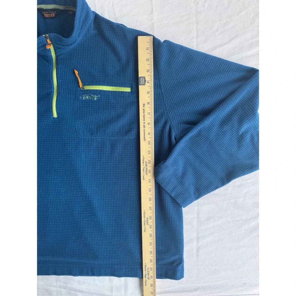 Orvis Trout Bum Fleece Pullover XXL Blue 1/4 Zip Outdoor Gorpcore Dadcore Hiking